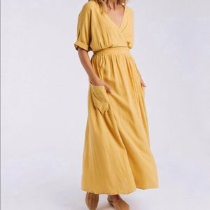Mustard Lenora dress from Clad and cloth